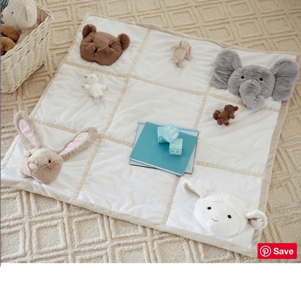 Pottery Barn PB Baby Animal Plush Play Mat